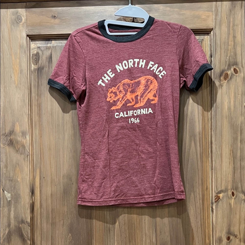 The North Face Kids Burgundy Ringer Tee with Black Trim